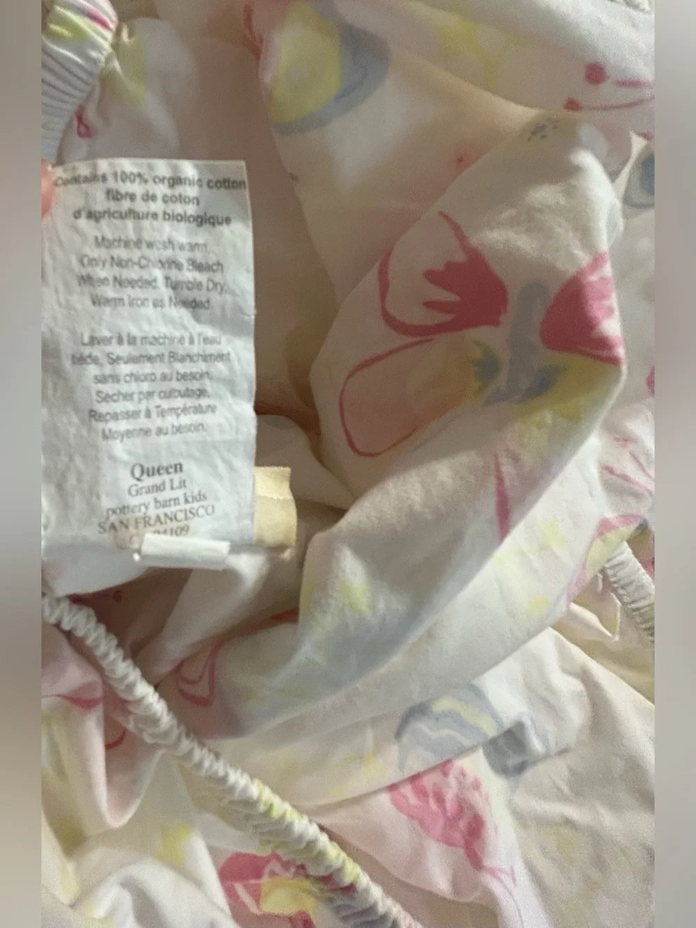 Pottery Barn Kids Girl’s Organic Cotton Butterfly Queen Flat & Fitted Sheet READ